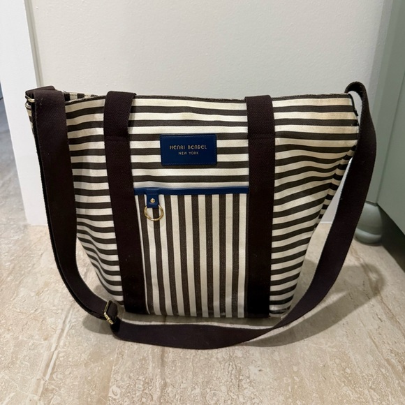 Henri Bendel Striped Canvas Medium Tote / Crossbody – RARE & Discontinued - Picture 2 of 11